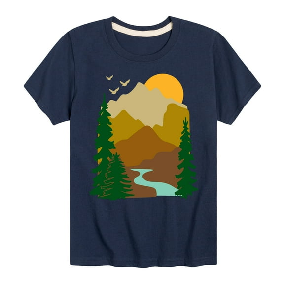 Instant Message - Outdoor Mountain Scene - Toddler & Youth Short Sleeve Graphic T-Shirt