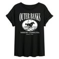 thumbnail image 1 of Instant Message - Outer Banks Running Horse - Women's Oversized Graphic T-Shirt, 1 of 5