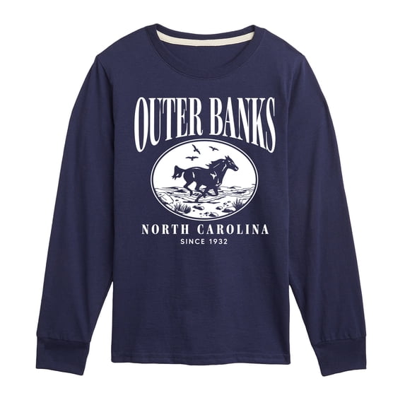 Instant Message - Outer Banks Running Horse Boys' Long Sleeve Graphic T-Shirt