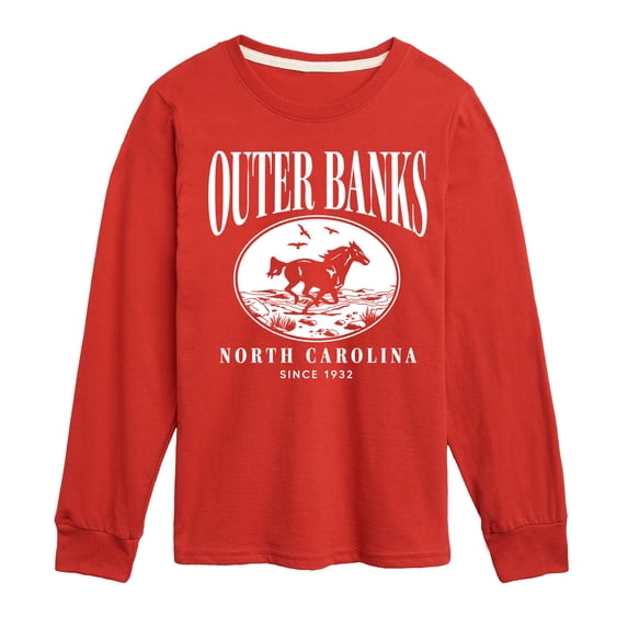 Instant Message - Outer Banks Running Horse Boys' Long Sleeve Graphic T-Shirt