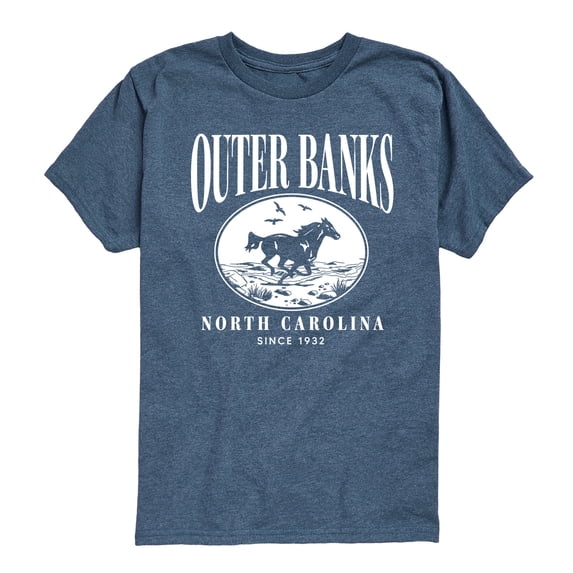 Instant Message - Outer Banks Running Horse - Youth Boys Short Sleeve Graphic T-Shirt
