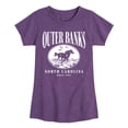 thumbnail image 1 of Instant Message - Outer Banks Running Horse - Youth Girls Fitted Short Sleeve T-Shirt, 1 of 5