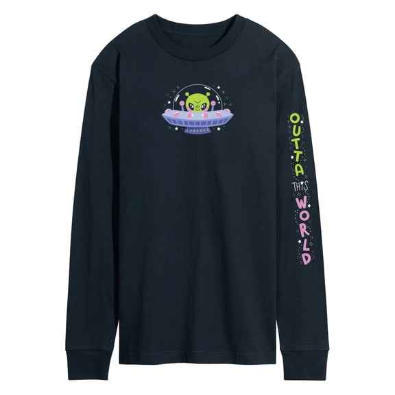 Instant Message - Outta This World Alien - Men's Long Sleeve Graphic T-Shirt