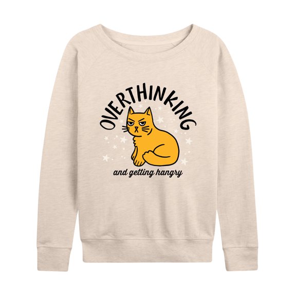 Instant Message - Overthinking and Getting Hangry - Women's Lightweight French Terry Long Sleeve Shirt