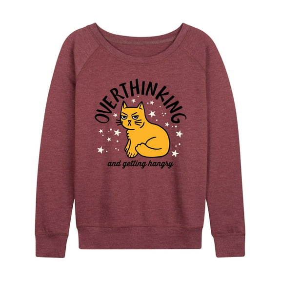 Instant Message - Overthinking and Getting Hangry - Women's Lightweight French Terry Long Sleeve Shirt