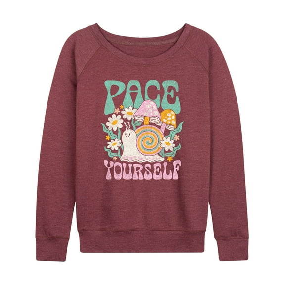 Instant Message - Pace Yourself Snail - Women's Lightweight French Terry Long Sleeve Shirt