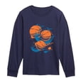 thumbnail image 1 of Instant Message - Paint Splatter Basketballs Long Sleeve Graphic T-Shirt, 1 of 6