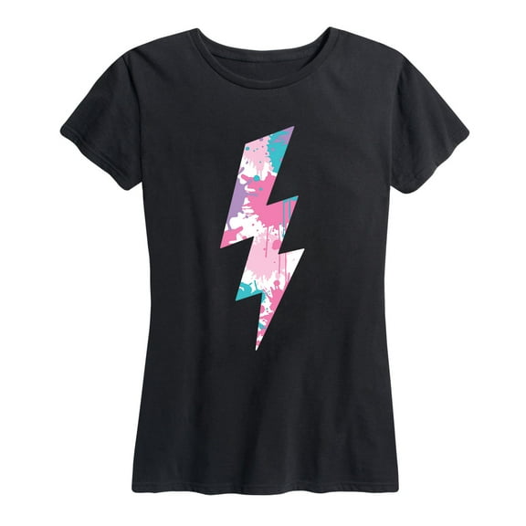 Instant Message - Paint Splatter Lightning Bolt - Women's Short Sleeve Graphic T-Shirt