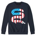 thumbnail image 1 of Instant Message - Paintbrush Painting American Flag - Men's Crew Neck Fleece Pullover, 1 of 6