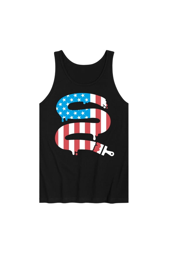 - Paintbrush Painting American Flag - Men's Jersey Tank Top