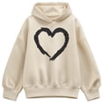 thumbnail image 1 of Instant Message - Paintbrush Stroke Heart Sparkle Oversized Fleece Hoodie Sweatshirt, 1 of 4