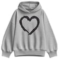 thumbnail image 1 of Instant Message - Paintbrush Stroke Heart Sparkle Oversized Fleece Hoodie Sweatshirt, 1 of 4