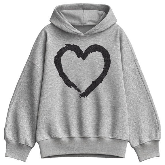Instant Message - Paintbrush Stroke Heart Sparkle Oversized Fleece Hoodie Sweatshirt