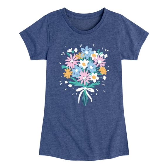 Instant Message - Painted Bouquet Fitted Short Sleeve Graphic T-Shirt