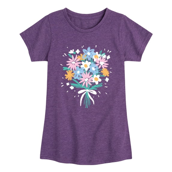 Instant Message - Painted Bouquet Fitted Short Sleeve Graphic T-Shirt