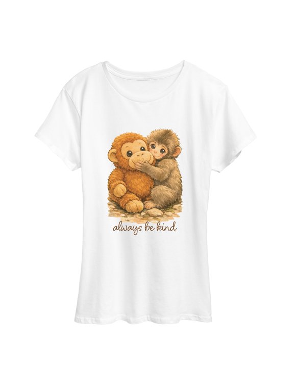 - Painterly Punch the Monkey Women's Short Sleeve Graphic T-Shirt