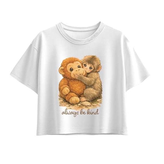 Instant Message - Painterly Punch the Monkey - Youth Girls Boxy T-Shirt