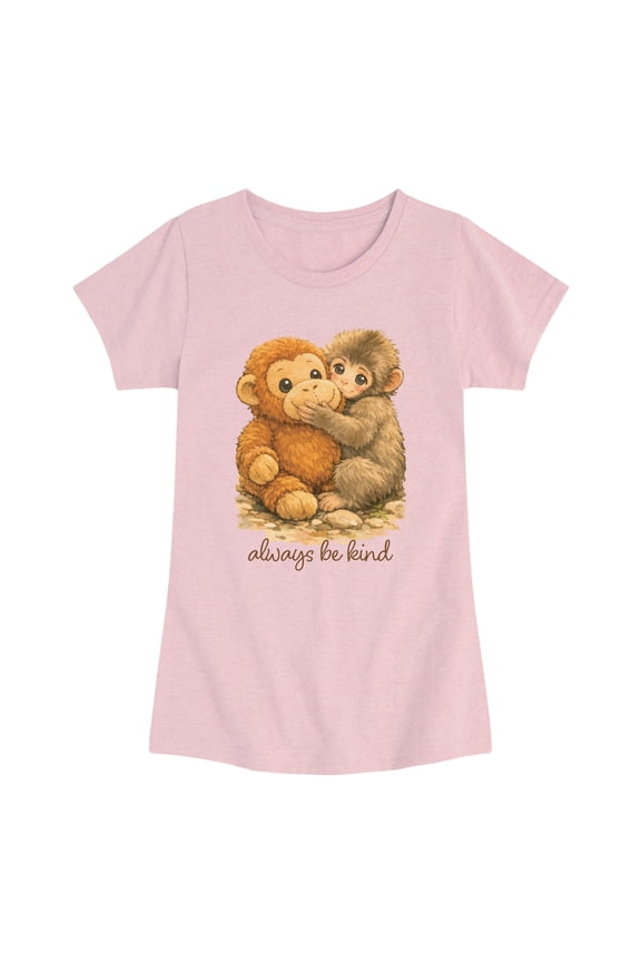 - Painterly Punch the Monkey - Youth Girls Fitted Short Sleeve T-Shirt