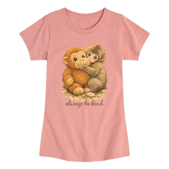 Instant Message - Painterly Punch the Monkey - Youth Girls Fitted Short Sleeve T-Shirt