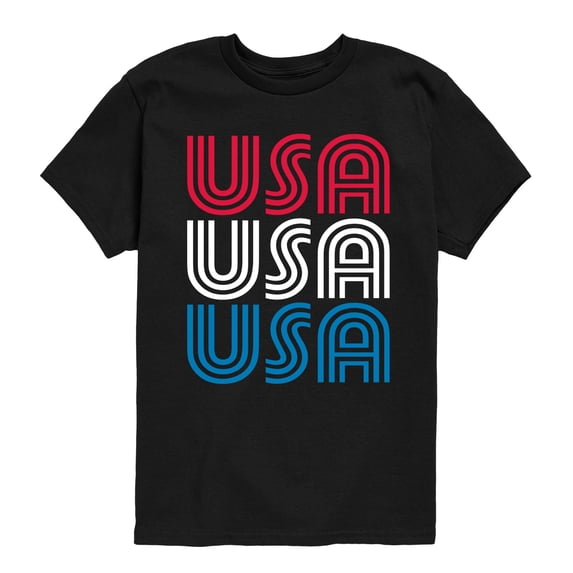 Instant Message - Retro USA Stacked Short Sleeve Graphic T-Shirt