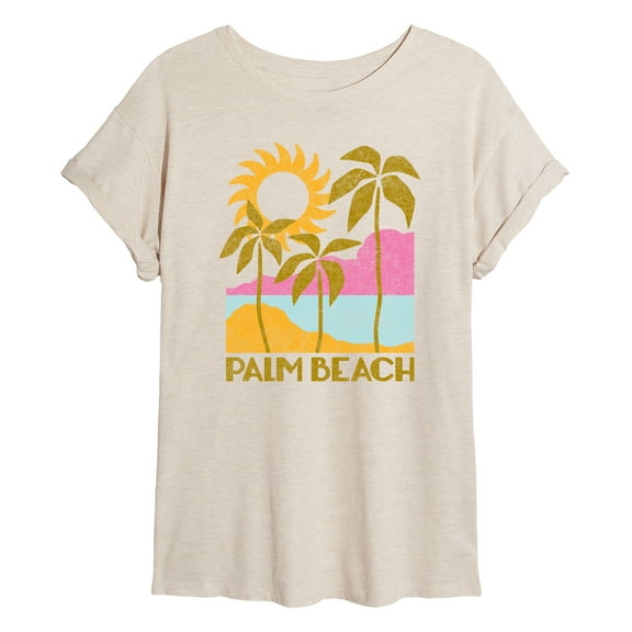 Instant Message - Palm Beach Deco - Women's Oversized Graphic T-Shirt