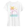 thumbnail image 1 of Instant Message - Palm Sunset Ombre Short Sleeve Graphic T-Shirt, 1 of 5