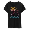 thumbnail image 1 of Instant Message - Palm Sunset Ombre Short Sleeve Graphic T-Shirt, 1 of 5