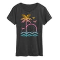 thumbnail image 1 of Instant Message - Palm Sunset Ombre Short Sleeve Graphic T-Shirt, 1 of 5
