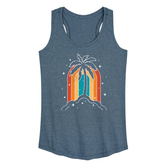 Instant Message - Palm Tree Rainbow - Women's Racerback Tank Top