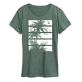 thumbnail image 1 of Hybrid Apparel - Palm Tree Silhouette, Panels White Short Sleeve Graphic T-Shirt, 1 of 4