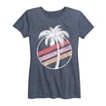 thumbnail image 1 of Instant Message - Palm Tree with Rainbow - Women's Short Sleeve Graphic T-shirt, 1 of 5