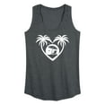 thumbnail image 1 of Instant Message - Palm Trees Heart Scene - Women's Racerback Tank Top, 1 of 6