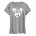 thumbnail image 1 of Instant Message - Palm Trees Heart Scene - Women's Short Sleeve Graphic T-Shirt, 1 of 6