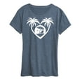 thumbnail image 1 of Instant Message - Palm Trees Heart Scene - Women's Short Sleeve Graphic T-Shirt, 1 of 6