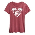 thumbnail image 1 of Instant Message - Palm Trees Heart Scene - Women's Short Sleeve Graphic T-Shirt, 1 of 6