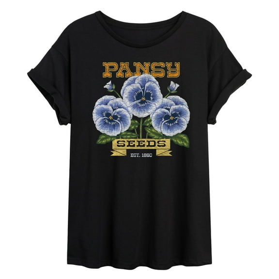 Instant Message - Pansy Seeds Oversized Graphic T-Shirt