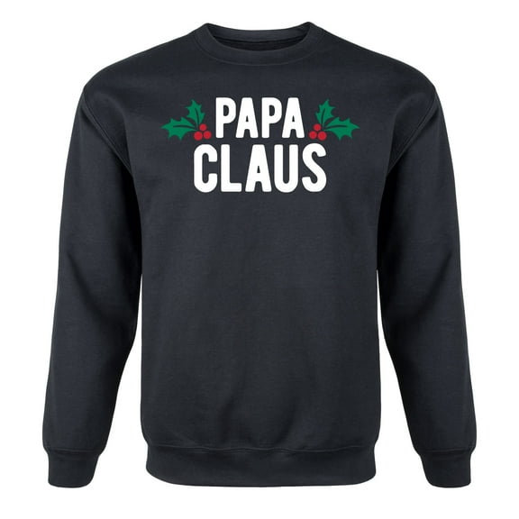 Instant Message - Papa Claus - Christmas Couple Papa Adult Crew Fleece