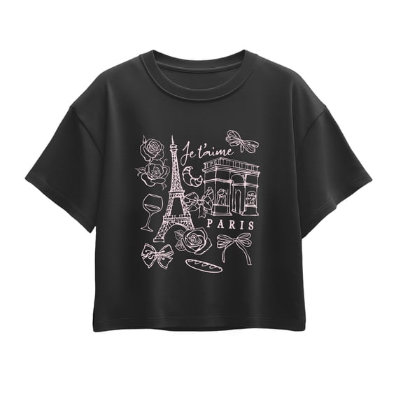 Instant Message - Paris Bows - Youth Girls Boxy T-Shirt