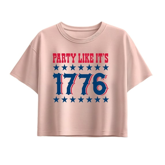 Instant Message - Party 1776 Short Sleeve Boxy Graphic T-Shirt