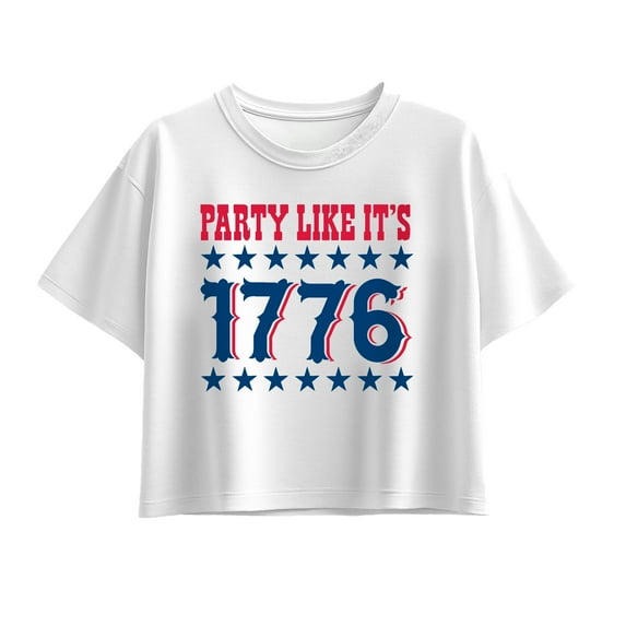 Instant Message - Party 1776 Short Sleeve Boxy Graphic T-Shirt