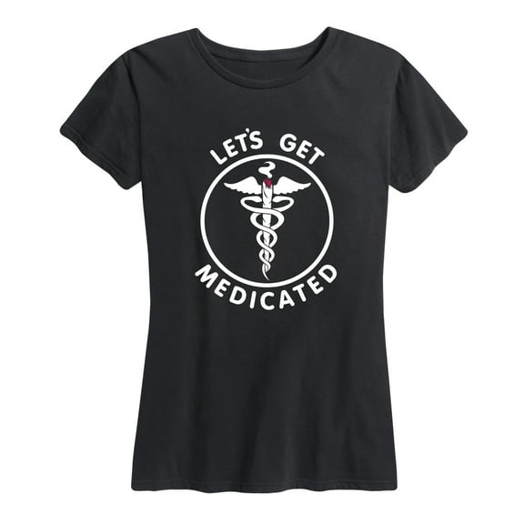 Instant Message - Party Let's Get Medicated Caduceus - Women's Short Sleeve Graphic T-Shirt