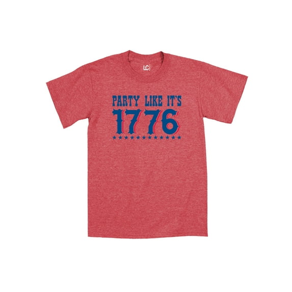 Instant Message - Party Like It's 1776 Colonial American Funny - Mens T-Shirt - Heather red - Large