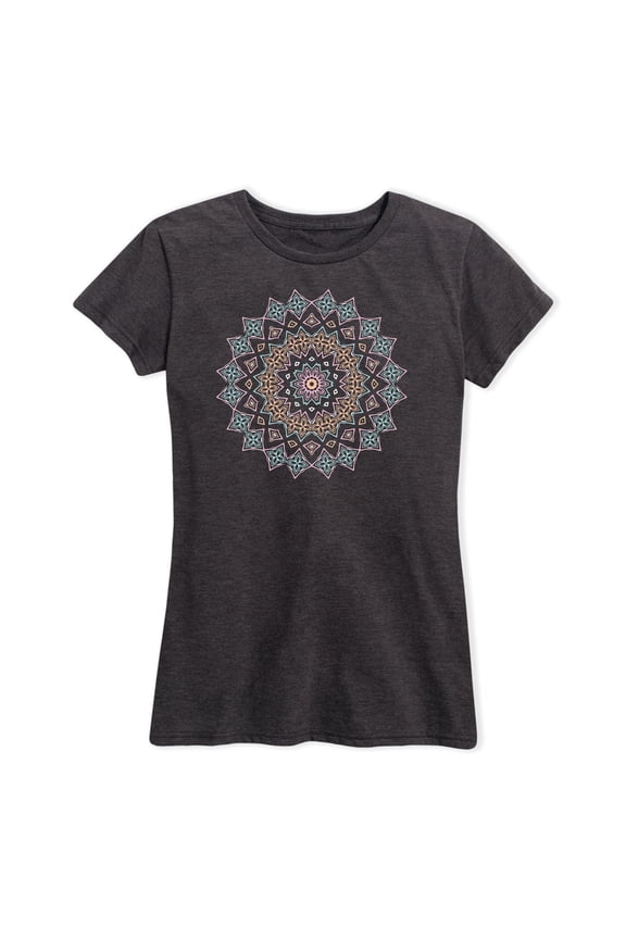 - Pastel Decorative Mandala Short Sleeve Graphic T-Shirt