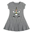 thumbnail image 1 of Instant Message - Pastel Easter Unicorn - Toddler And Youth Girls Fit And Flare Dress, 1 of 1