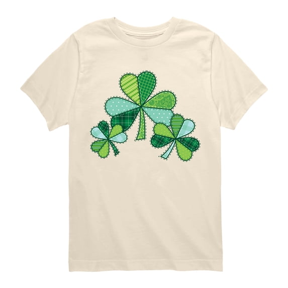 Instant Message - Patchwork Shamrock Short Sleeve Graphic T-Shirt