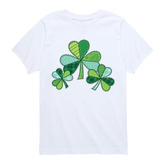 Instant Message - Patchwork Shamrock Short Sleeve Graphic T-Shirt