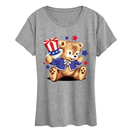 Instant Message - Patriotic Bear - Women's Short Sleeve Graphic T-Shirt