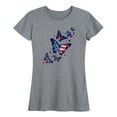 thumbnail image 1 of Instant Message - Patriotic Butterflies Memorial Day - Women's Short Sleeve Graphic T-Shirt, 1 of 5