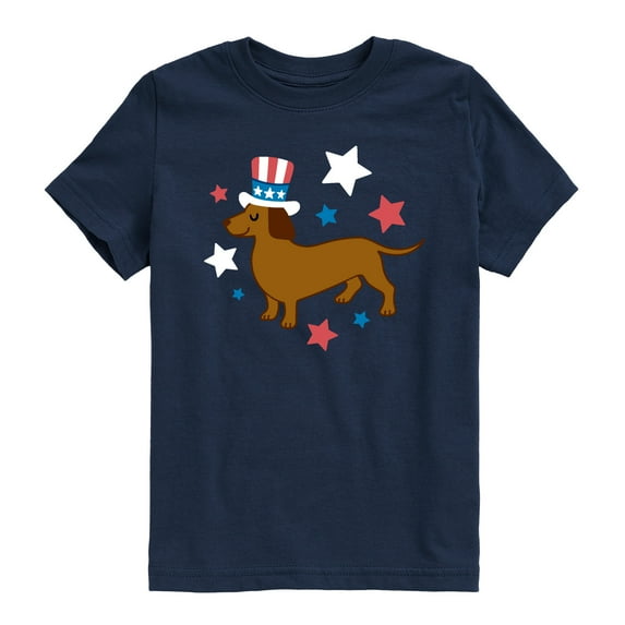 Instant Message - Patriotic Dachshund - Youth Boys Short Sleeve Graphic T-Shirt
