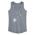 thumbnail image 1 of Instant Message - Patriotic Dandelion Birds Graphic Racerback Tank, 1 of 5